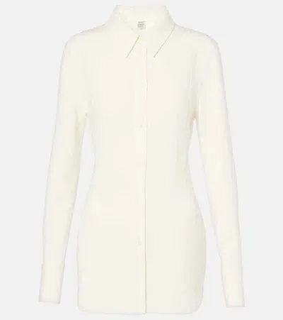 Totême Satin Shirt In White