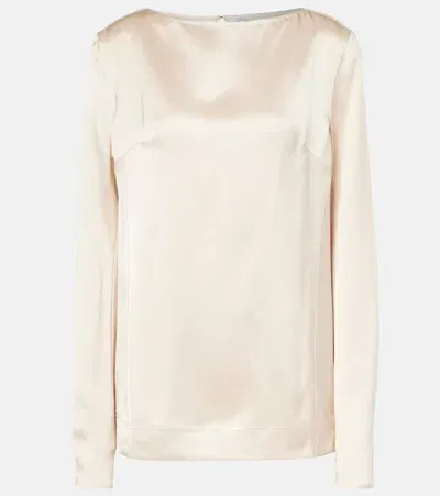 Totême Satin Top In Beige