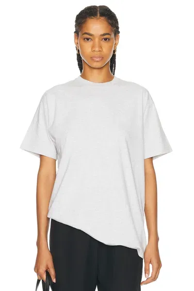 Totême Straight Cotton Tee In Pale Grey Melange