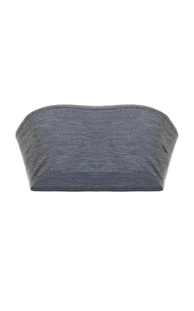 Totême Strapless Bandeau Bikini Top In Grey Melange