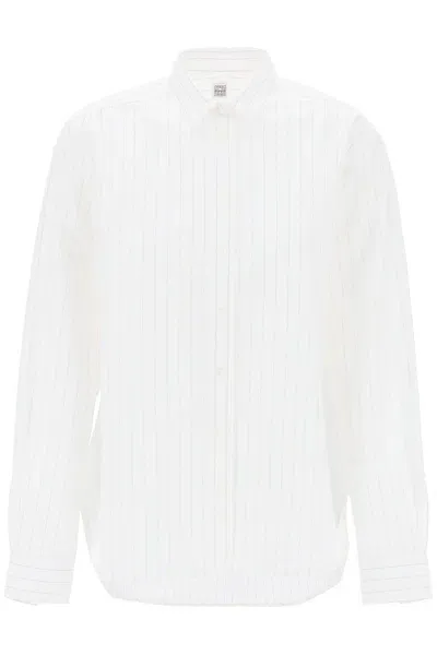 Totême Striped Signature Dress Shirt In White