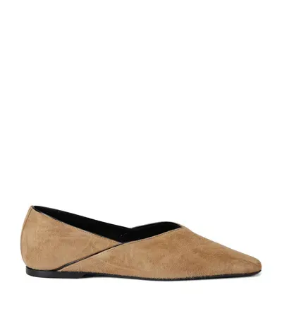 Totême Suede The Everyday Ballet Flats In Beige