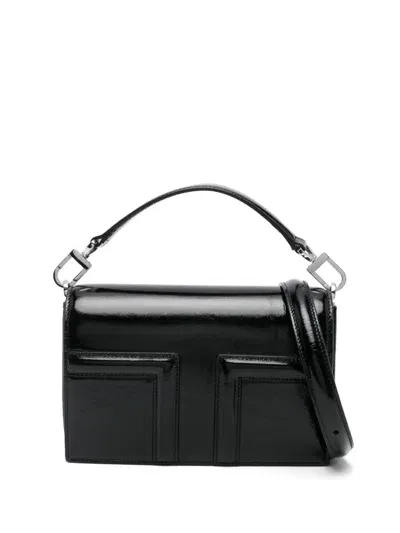 Totême T-flap Naplack-leather Mini Bag In Black