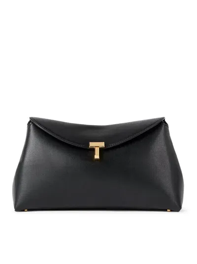 Totême T-lock Clutch Black