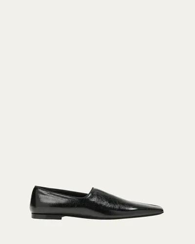 Totême The Piped Leather Loafers In Black