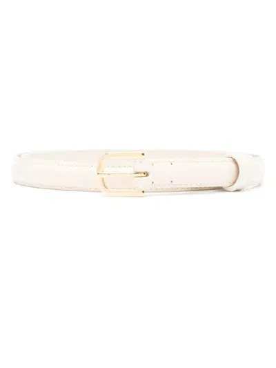 Totême Thin Patent-leather Belt In Neutrals