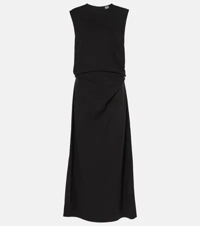 Totême Tie-detail Midi Dress In Black