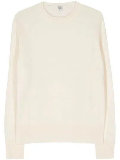 Totême Crew-neck Cashmere Jumper In White