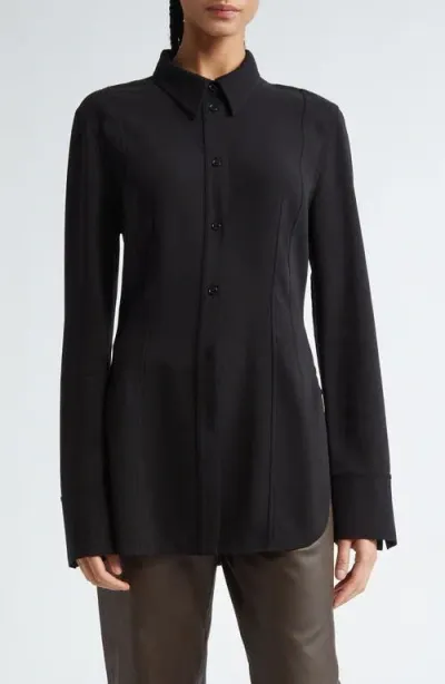 Totême Toteme Double Dart Cady Button-up Shirt In Black