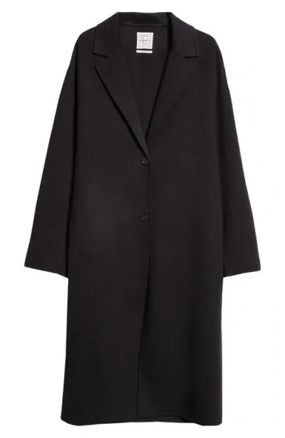 Totême Toteme Double Face Wool Cocoon Coat In Black