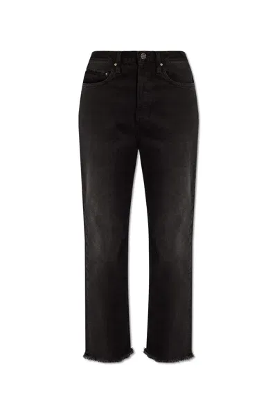 Totême Toteme Womens Faded Black Straight-leg Mid-rise Organic-cotton Jeans In 068 Faded Black