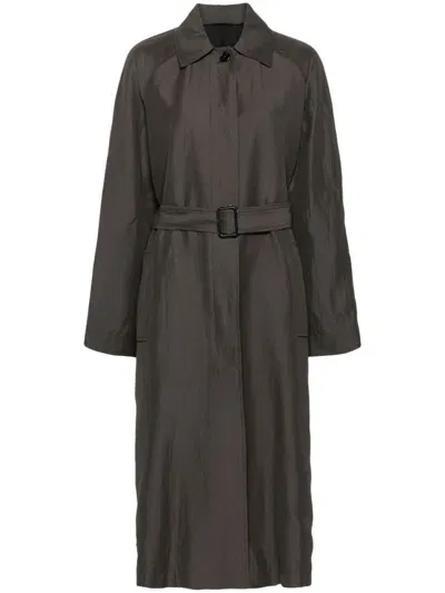 Totême Single-breasted Calf-length Coat In Gray