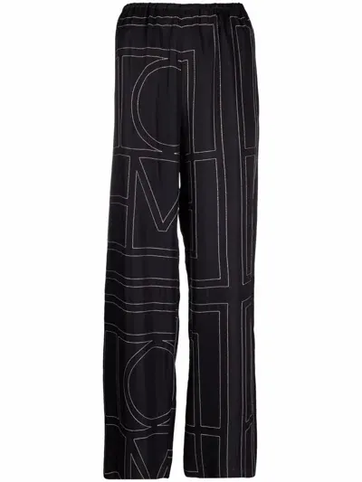 Totême Patterned Trousers In Black