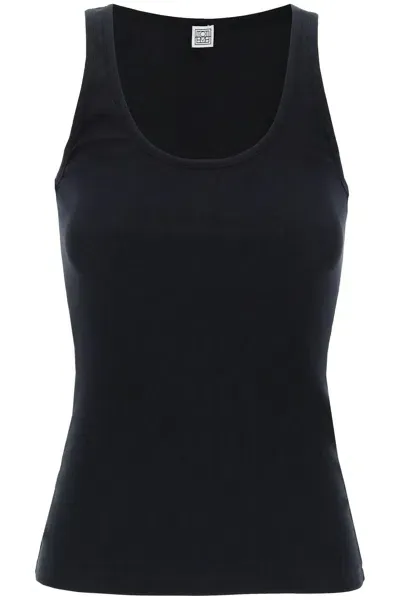 Totême Ribbed Tank Top In Black