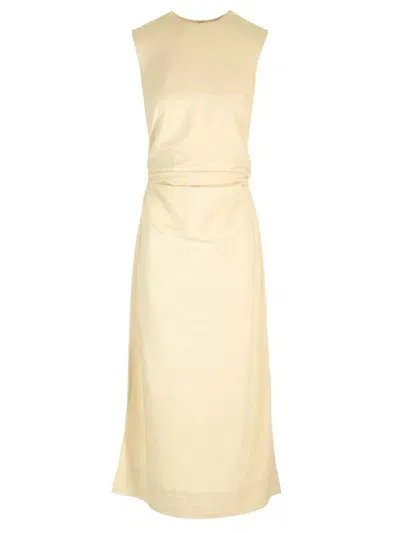 Totême Tied Waist Sleeveless Dress In Beige