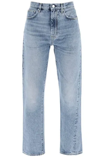 Totême Twisted Seam Cropped Jeans In Blue