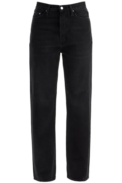 Totême Twisted Seam Straight Jeans In Black