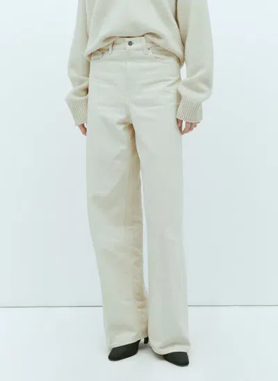 Totême Wide Leg Jeans In Cream