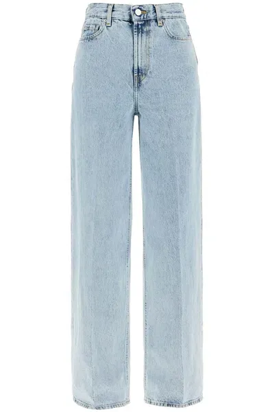 Totême Wide Leg Jeans In Organic Cotton In Blue