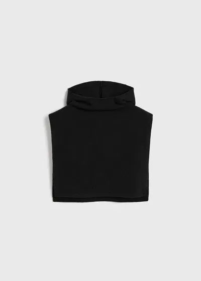 Totême Wool Cashmere Hoodie Bib Black