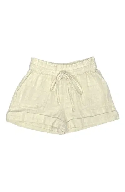 Tractr Kids' Cuff Drawstring Shorts In Cream