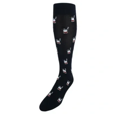 Trafalgar Jack's Bourbon And Cigar Over The Calf Mercerized Cotton Socks In Black