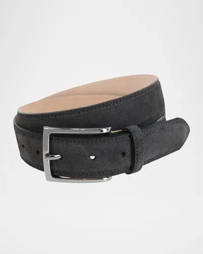 Trafalgar Men's Armando Suede Belt, 35mm In Gray