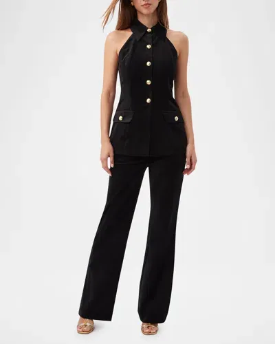 Trina Turk Westport Flare-leg Velveteen Pants In Black