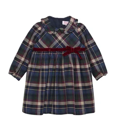 Trotters Kids' Bonnie Tartan Dress In Blue