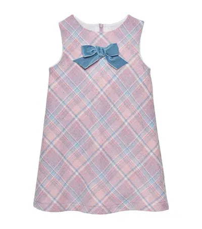 Trotters Kids' Check Penelope Pinafore Dress In Pink