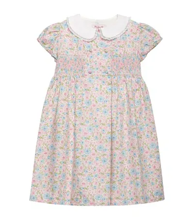 Trotters Kids' Cotton Floral Print Alice Dress In Neutral