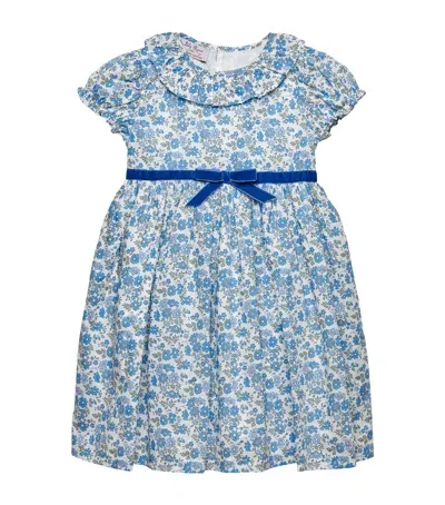 Trotters Kids' Cotton Floret Willow Dress In Blue