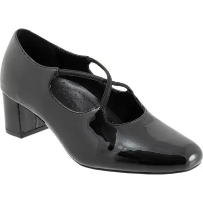 Trotters Demi Pump In Black Patent