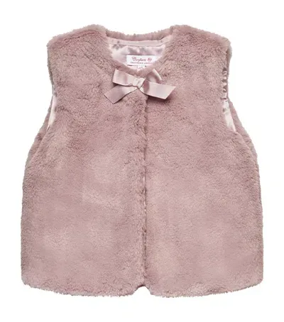 Trotters Kids' Faux Fur Millie Gilet In Pink