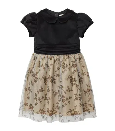 Trotters Kids' Floral Ivy Party Dress In Black