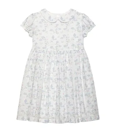 Trotters Kids' Floral Print Butterfly Dress In Gray