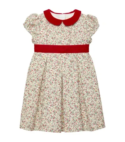 Trotters Kids' Floral Ruby Party Dress In Gold