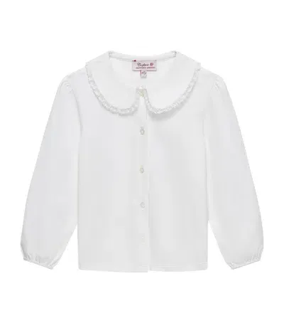 Trotters Kids' Lace-trim Evelyn Blouse In White