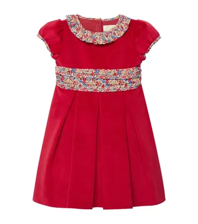 Trotters Kids' Velvet Emma Party Dress In Red