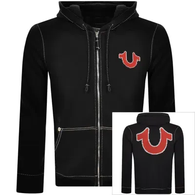 True Religion Big T Zip Up Hoodie Black