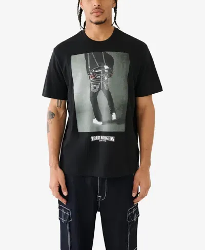 True Religion Relaxed Fit Short Sleeve Graphic Tee In Black