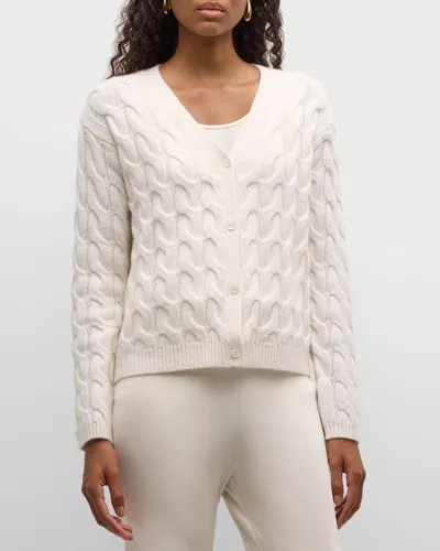 Tse Cashmere Cable-knit Cashmere Cardigan In Creme