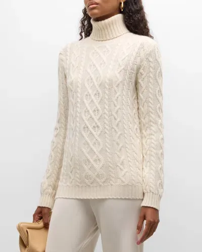 Tse Cashmere Cashmere Cable-knit Turtleneck In Creme