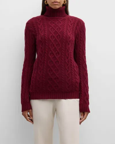 Tse Cashmere Cashmere Cable-knit Turtleneck In Currant