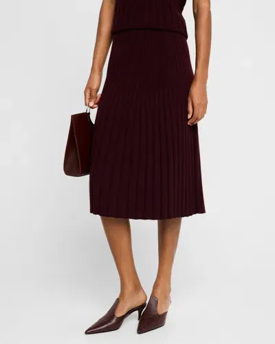 Tse Cashmere Cashmere Variegated Rib Midi Skirt In New Clove