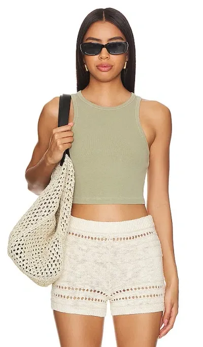 Tularosa Green The Gigi Crop Tank In Herb Green