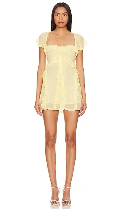 Tularosa Taylor Mini Dress In Soft Yellow