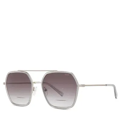 Tumi 510 Hexagon Double Bar Sunglasses, 56mm In Gray/purple Gradient