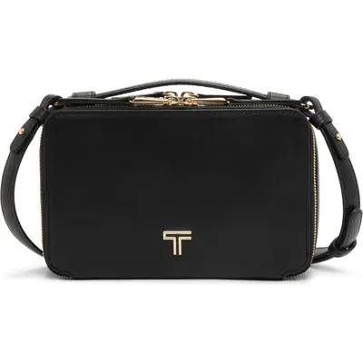 Tumi Myla Leather Crossbody Bag In Black/light Gold