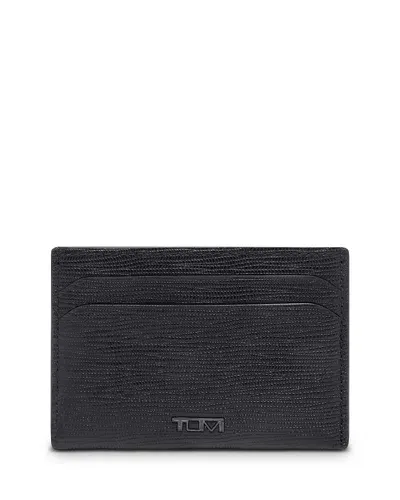 Tumi Nassau Slg Slim Leather Embossed Card Case In Black Embossed